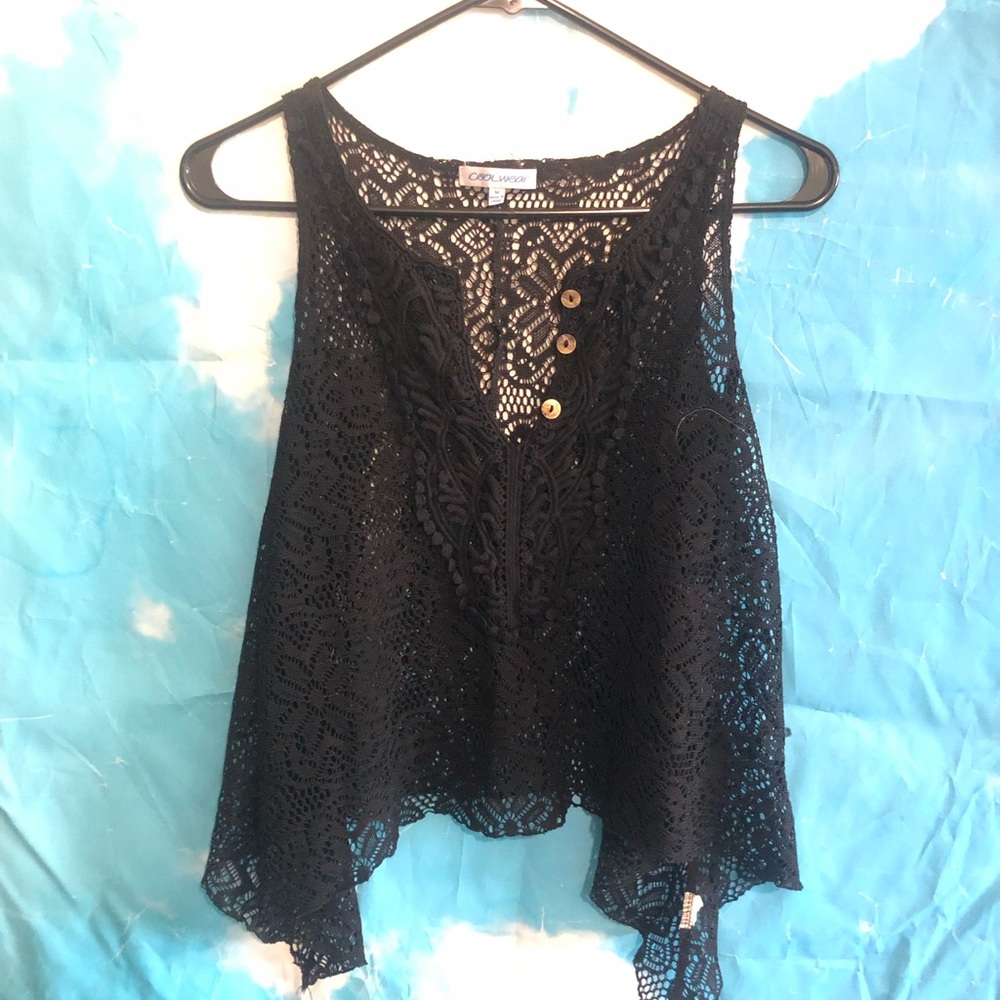Fun black tank top